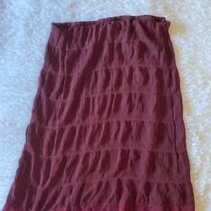 Norton McNaughton Maroon Long Skirt Petite Large